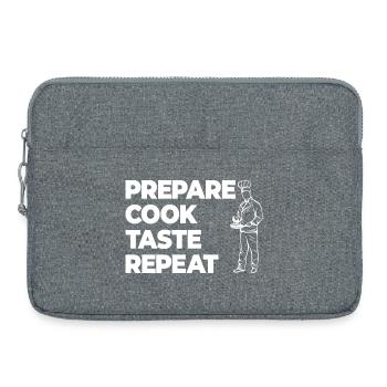 Préparer, cuisiner, déguster - Sacoche pour ordinateur portable 15 pouces - gris chiné - Devant