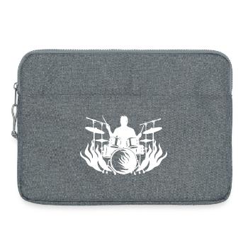 Dessin du batteur - Sacoche pour ordinateur portable 15 pouces - gris chiné - Devant