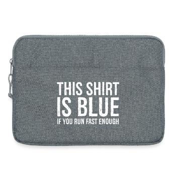 this shirt is blue if you run fast enough - Laptop bag 15" - heather grey - Front