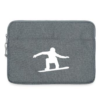 Snowboarder Silhouette Winter Sport Schnee - Laptoptasche 15" - Grau meliert - Vorne