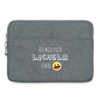 Ich will dich lächeln sehen - Laptoptasche 15" - Grau meliert - Vorne