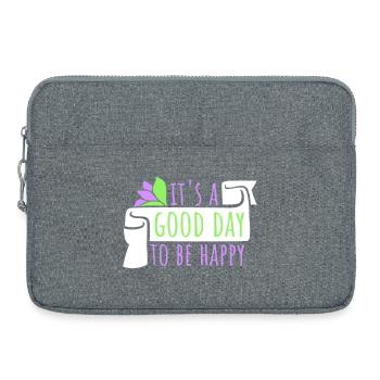 Bonjour sois heureux Motivation positive Dire bonheur - Sacoche pour ordinateur portable 15 pouces - gris chiné - Devant