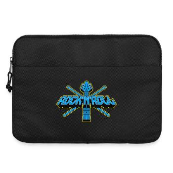 Rock'n'Roll-Gitarre und Drumsticks 3D-Logo - Laptoptasche 15" - Schwarz - Vorne