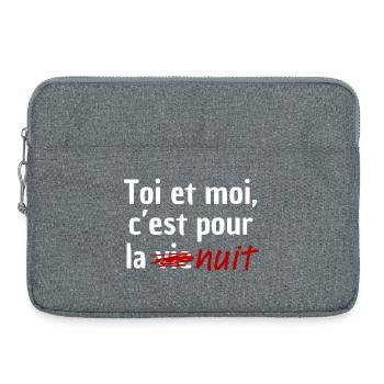 Toi et moi, c'est pour la nuit - Sacoche pour ordinateur portable 15 pouces - gris chiné - Devant