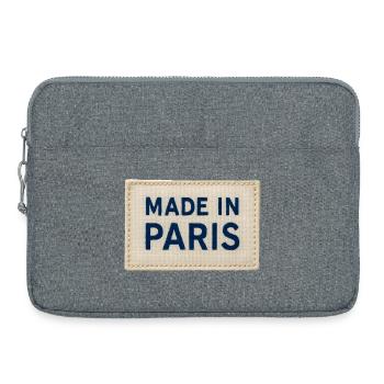 Patch Fait à Paris Tissu - Sacoche pour ordinateur portable 15 pouces - gris chiné - Devant