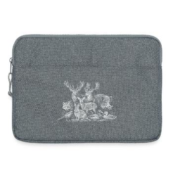 Silhouette des habitants de la forêt - Sacoche pour ordinateur portable 15 pouces - gris chiné - Devant