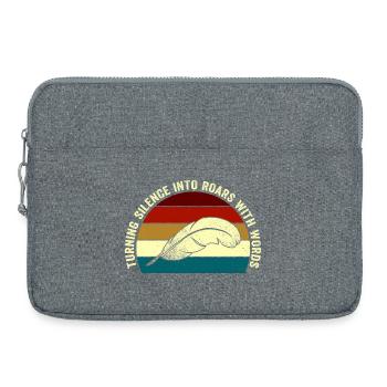 Rugissants Mots Coucher de soleil plume - Sacoche pour ordinateur portable 15 pouces - gris chiné - Devant