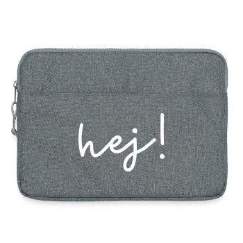 Hej – Scandinavian word design - Laptop bag 15" - heather grey - Front