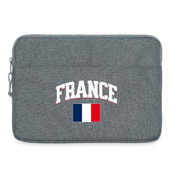 France Football Lover Retro Sports Design - Laptop bag 15" - heather grey - Front