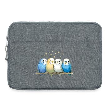 Wellensittiche Gruppe - Laptoptasche 15" - Grau meliert - Vorne