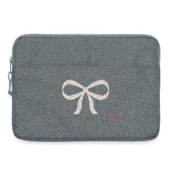 Noeud Dentelle Blanche Romantique - Sacoche pour ordinateur portable 15 pouces - gris chiné - Devant