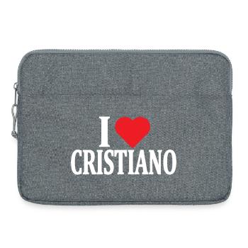 t-shirt I love Cristiano t-shirt gift idea - Laptop bag 15" - heather grey - Front