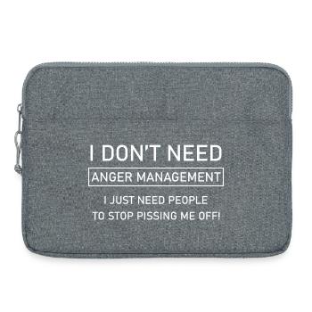 Ich brauche keine Wutbewältigung - Laptoptasche 15" - Grau meliert - Vorne