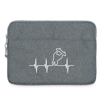 Skateboarder heartbeat - Laptop bag 15" - heather grey - Front