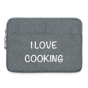 I love cooking – handwritten - Laptop bag 15" - heather grey - Front