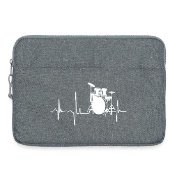 Schlagzeuger Heartbeat Rhythmus - Laptoptasche 15" - Grau meliert - Vorne