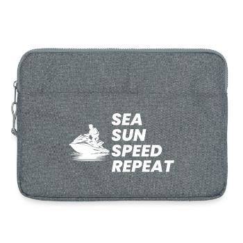 Répétition amusante de vitesse estivale en jet ski - Sacoche pour ordinateur portable 15 pouces - gris chiné - Devant
