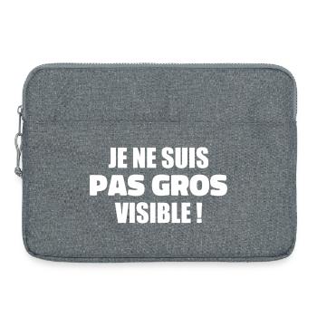 Humour : Je ne suis pas gros, je suis visible ! - Sacoche pour ordinateur portable 15 pouces - gris chiné - Devant