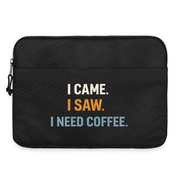 JE SUIS VENU. J’AI VU. J’AI BESOIN D’UN CAFÉ. Café pour les introvertis - Sacoche pour ordinateur portable 15 pouces - noir - Devant