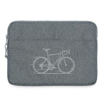 Road Bike Line Style Bicycle Shirt - Laptop bag 15" - heather grey - Front