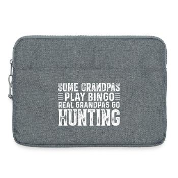 Template for grandfather hunter motif - Laptop bag 15" - heather grey - Front