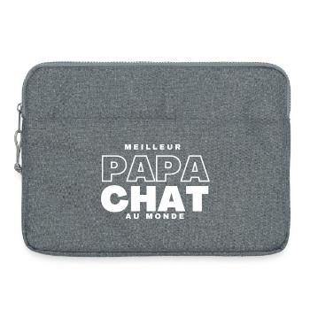 Meilleur Papa Chat au Monde - Sacoche pour ordinateur portable 15 pouces - gris chiné - Devant
