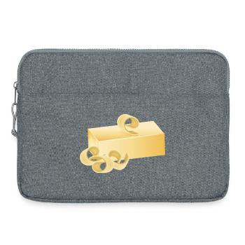 Beurre de couleur crème délicatement chatoyant avec des petits pains - Sacoche pour ordinateur portable 15 pouces - gris chiné - Devant