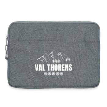 Val Thorens, station de ski, ski - Sacoche pour ordinateur portable 15 pouces - gris chiné - Devant