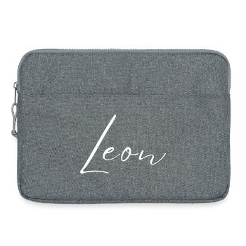 Leon Name T-Shirt Gift for Men - Laptop bag 15" - heather grey - Front