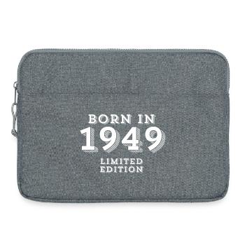1949, year of birth, 75 years old - Laptop bag 15" - heather grey - Front
