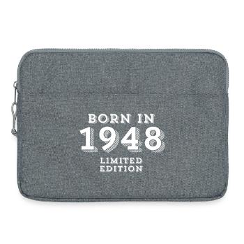 1948, 76 years old, year of birth - Laptop bag 15" - heather grey - Front