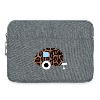 Caravan Wohnwagen Leopard Leolook Camping Retro - Laptoptasche 15" - Grau meliert - Vorne