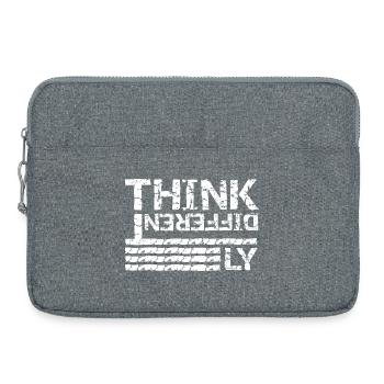 Penser différemment – Conception de typographie grunge - Sacoche pour ordinateur portable 15 pouces - gris chiné - Devant