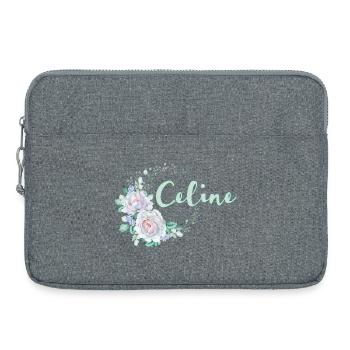 Für Celine - Laptoptasche 15" - Grau meliert - Vorne