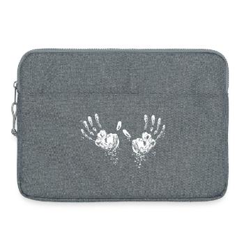 Kreide Handabdruck Chalk - Boulder / Kletter / Gym - Laptoptasche 15" - Grau meliert - Vorne