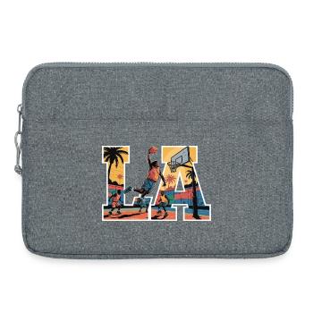 Streetball LA – Design de basket-ball urbain Sunset - Sacoche pour ordinateur portable 15 pouces - gris chiné - Devant