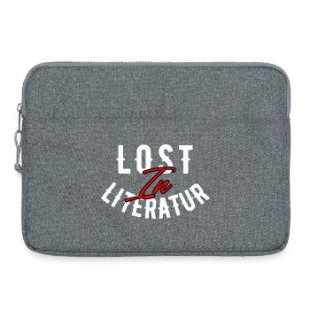 Typography – Lost in Literature Design - Laptop bag 15" - heather grey - Front