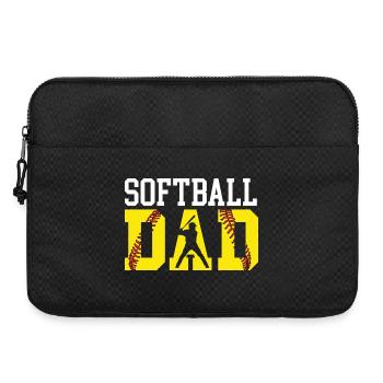 Softball-Vater lauter stolzer unterstützender Spieltags-Ausrüstung - Laptoptasche 15" - Schwarz - Vorne