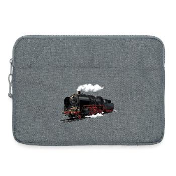 Dampflok Retro-Illustration - Laptoptasche 15" - Grau meliert - Vorne