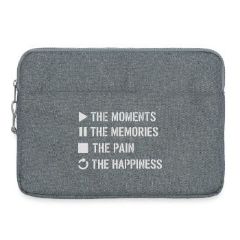 Pleine conscience, moments, souvenirs, bonheur - Sacoche pour ordinateur portable 15 pouces - gris chiné - Devant