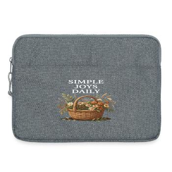 Basket of Simple Joys Flower Cottagecore Farm - Laptop bag 15" - heather grey - Front