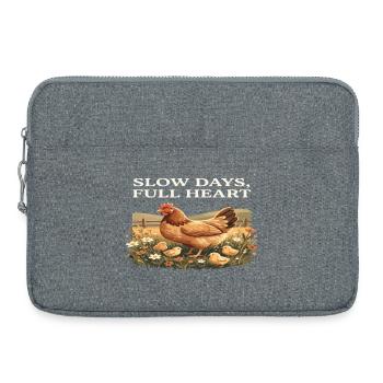 Slow Days, Full Heart Chickens Cottagecore Farm - Laptop bag 15" - heather grey - Front
