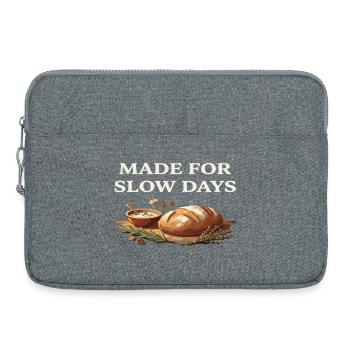 Slow Days Bread Herb Comfort Cottagecore Farm - Laptop bag 15" - heather grey - Front