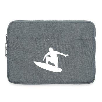 Surfer mit Surfboard - Laptoptasche 15" - Grau meliert - Vorne
