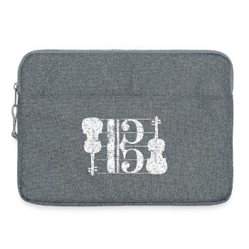 Altschlüssel & Bratschen (Vintage Weiß) Musiker - Laptoptasche 15" - Grau meliert - Vorne