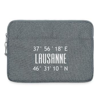 Coordonnées Lausanne typographique - Sacoche pour ordinateur portable 15 pouces - gris chiné - Devant