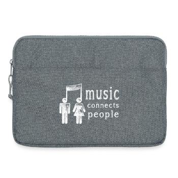 music connects people note festival konzert - Laptoptasche 15" - Grau meliert - Vorne