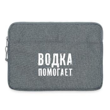 Vodka hilft! Saufen Spruch auf Russisch Alkohol - Laptoptasche 15" - Grau meliert - Vorne