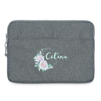 Für Celina - Laptoptasche 15" - Grau meliert - Vorne