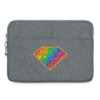 Diamants arc-en-ciel scintillants - Sacoche pour ordinateur portable 15 pouces - gris chiné - Devant